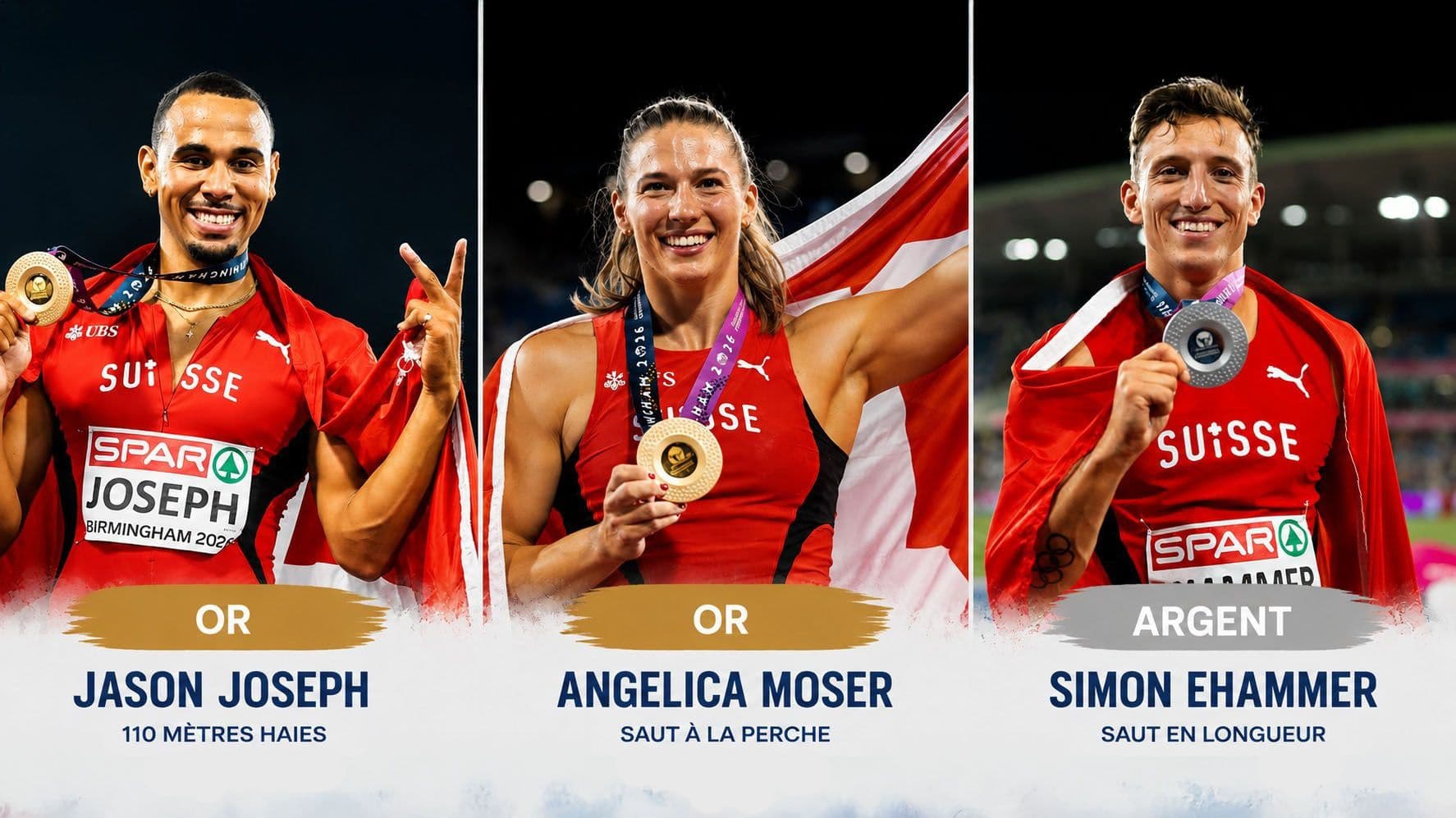 Angelica Moser et Jason Joseph remportent l’or européen à Birmingham